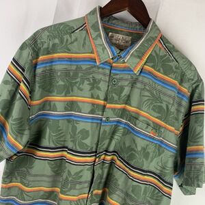 Salt Life Live the Salt Life Woven BF SS Men's‎ Shirt Size XL Green Blue Orange
